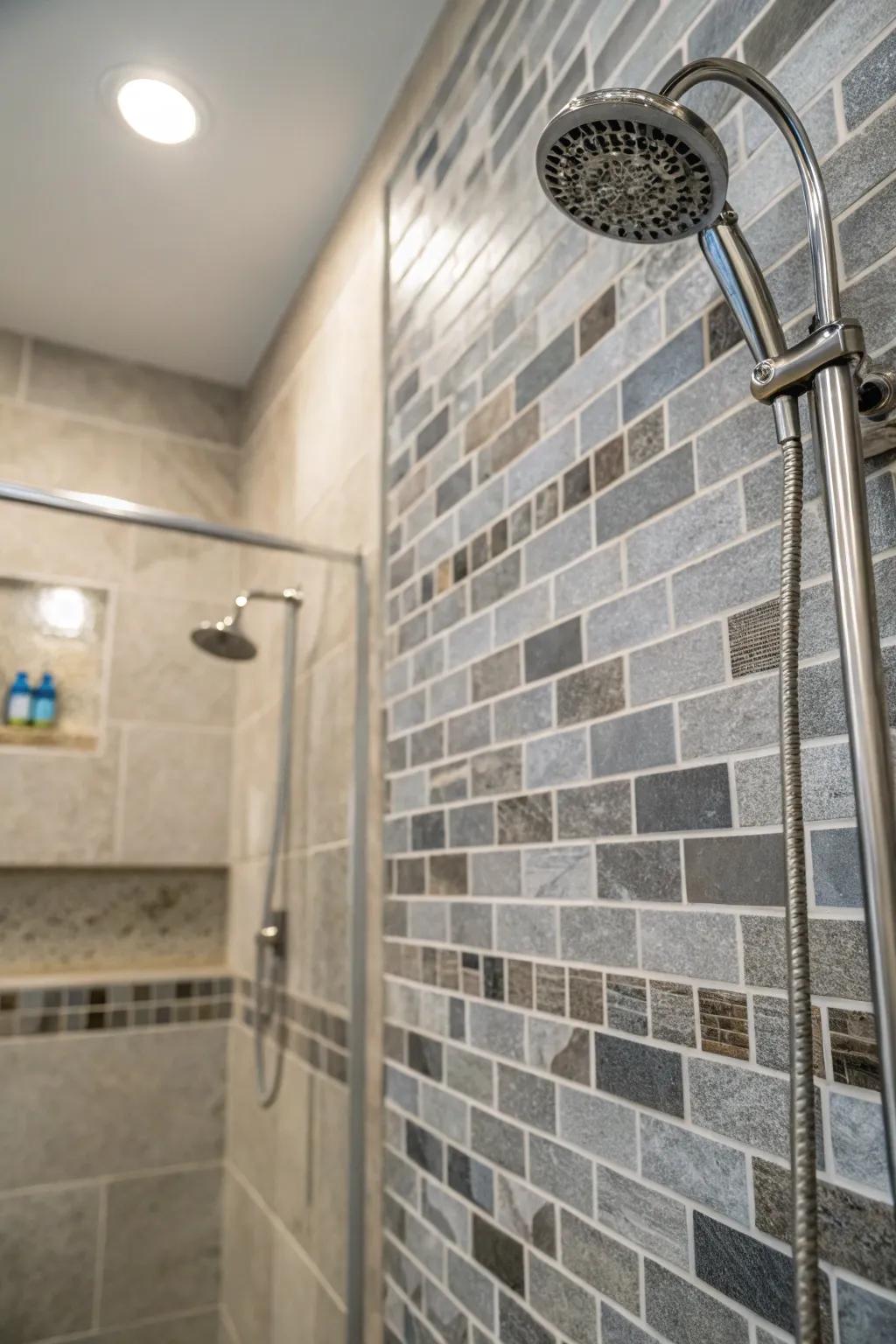 Layered shades involving pewter tone facade to attain enhanced profoundness.