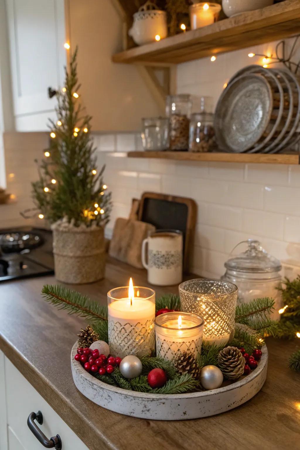 Christmas vignettes add personality and warmth.