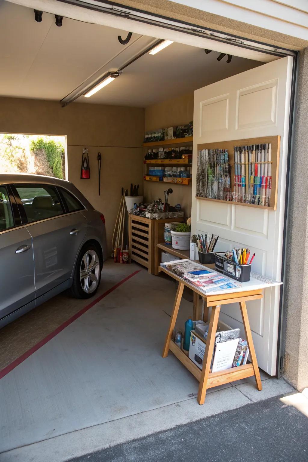 Set up a personal hobby corner in your garage.