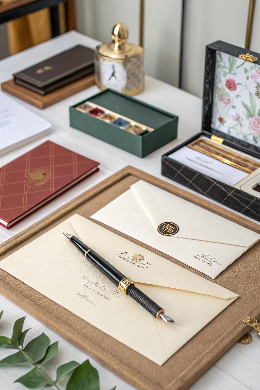 Customized stationery inviting handwritten connections.
