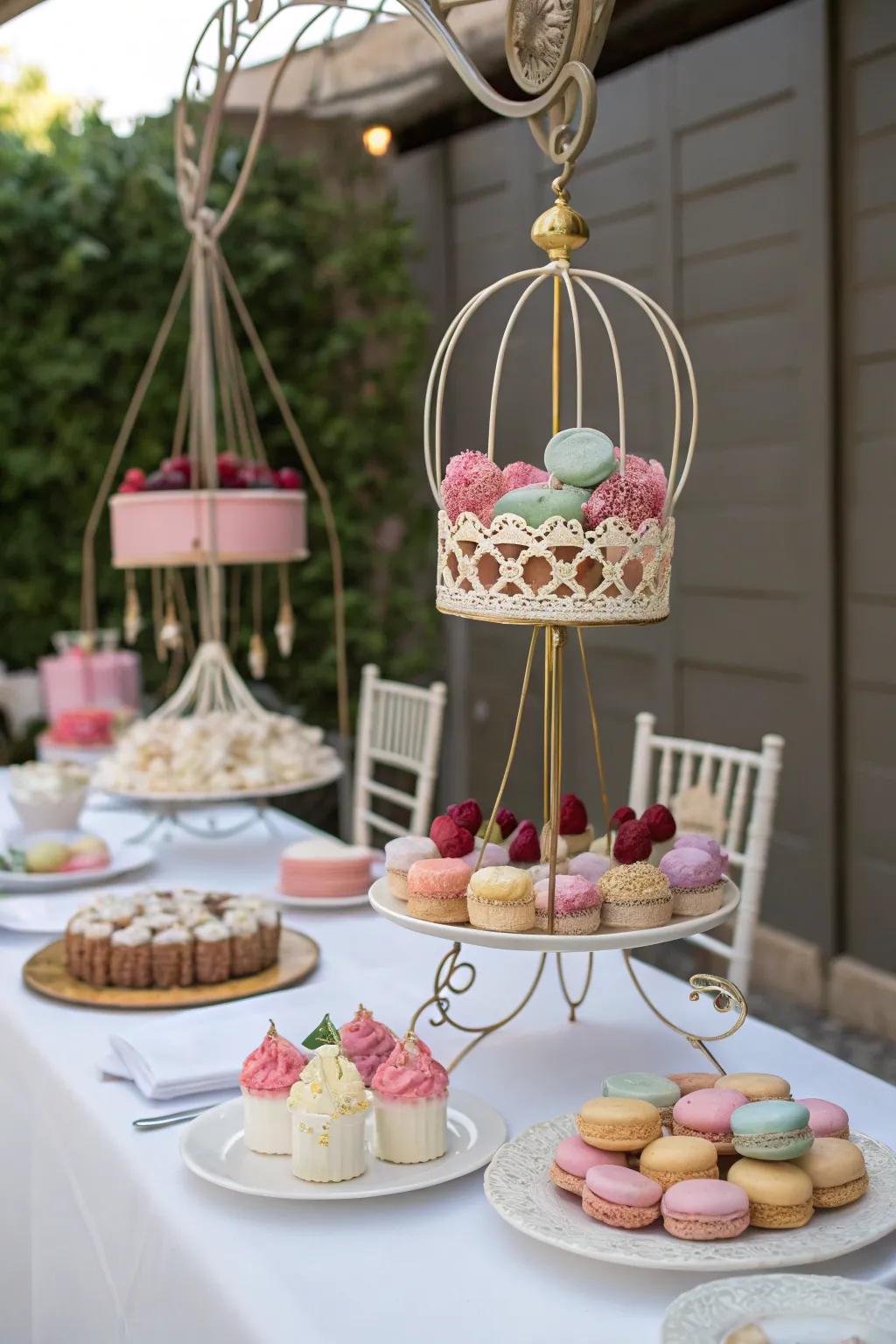 Playful suspended sweets that conserve space and delight guests.