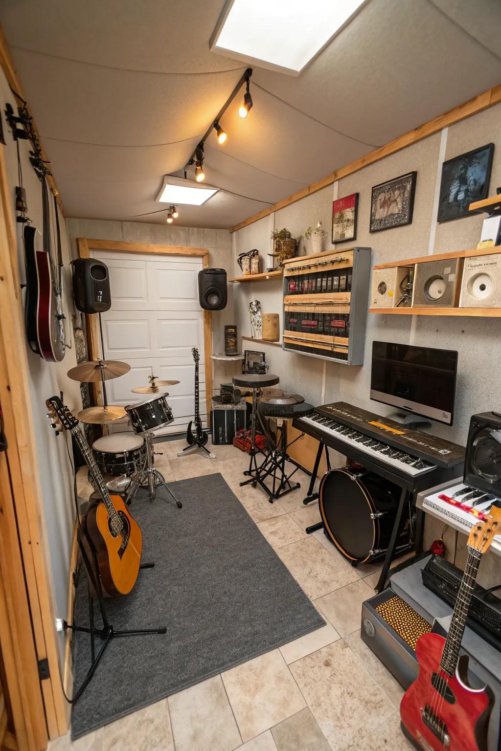A small garage changes into a musical space.