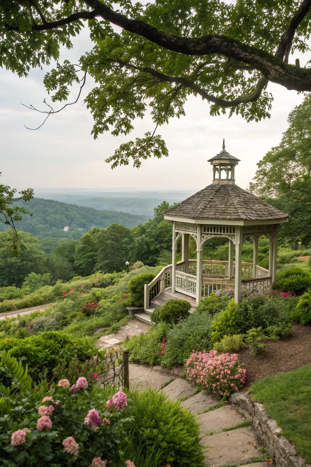 Enjoy the world from above with a treetop pavilion.