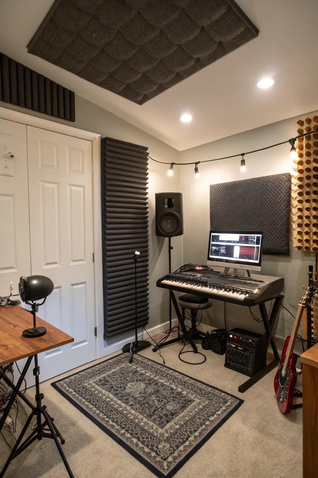 Corner bass traps enhance sound clarity by controlling low frequencies.