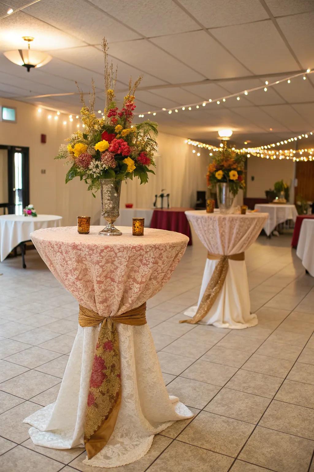 Decorative tables add elegance and personal style.