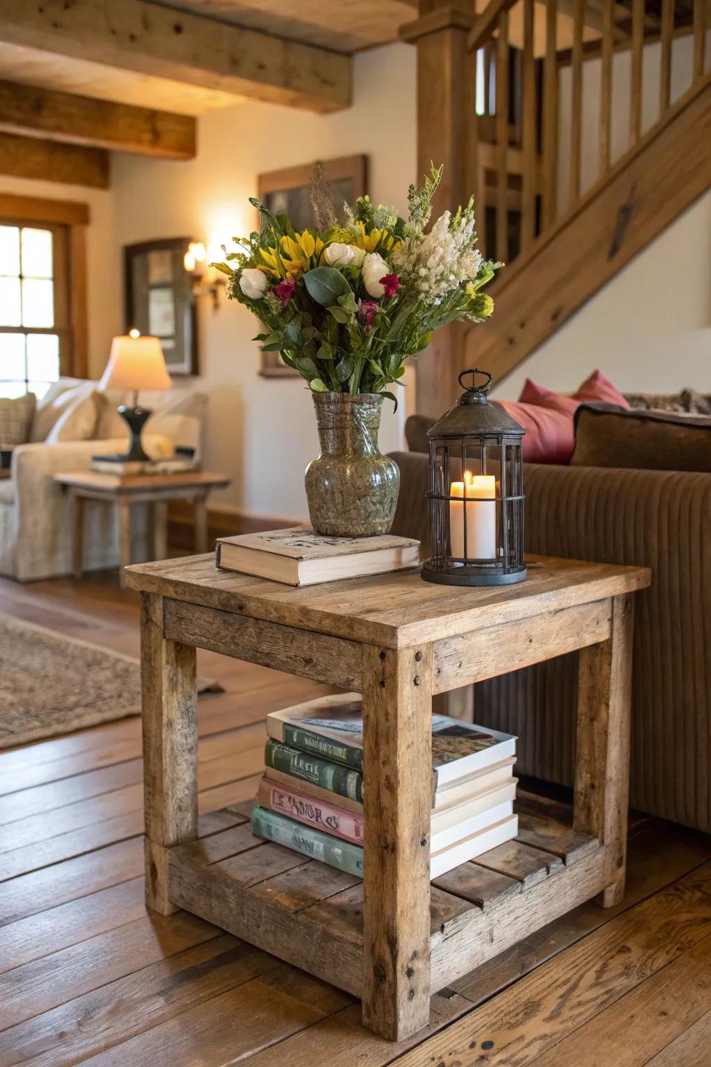 Rustic tables introduce warmth and character to any space.