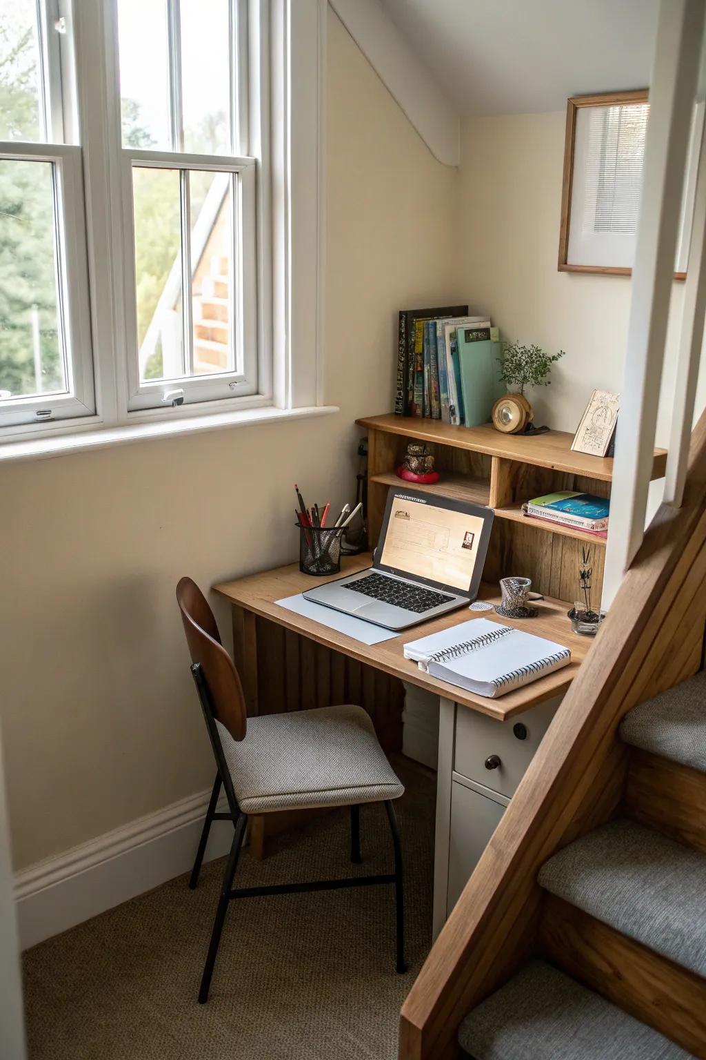 A compact work area can add functionality to your landing.