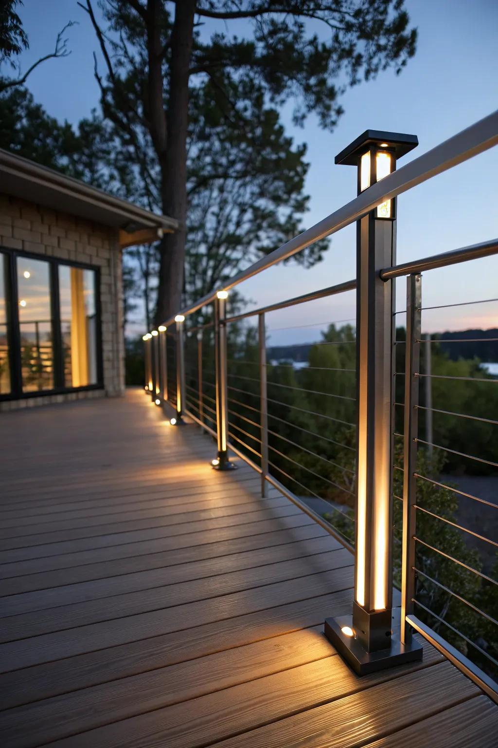 Solar rail lamps improve both aesthetics and safety.