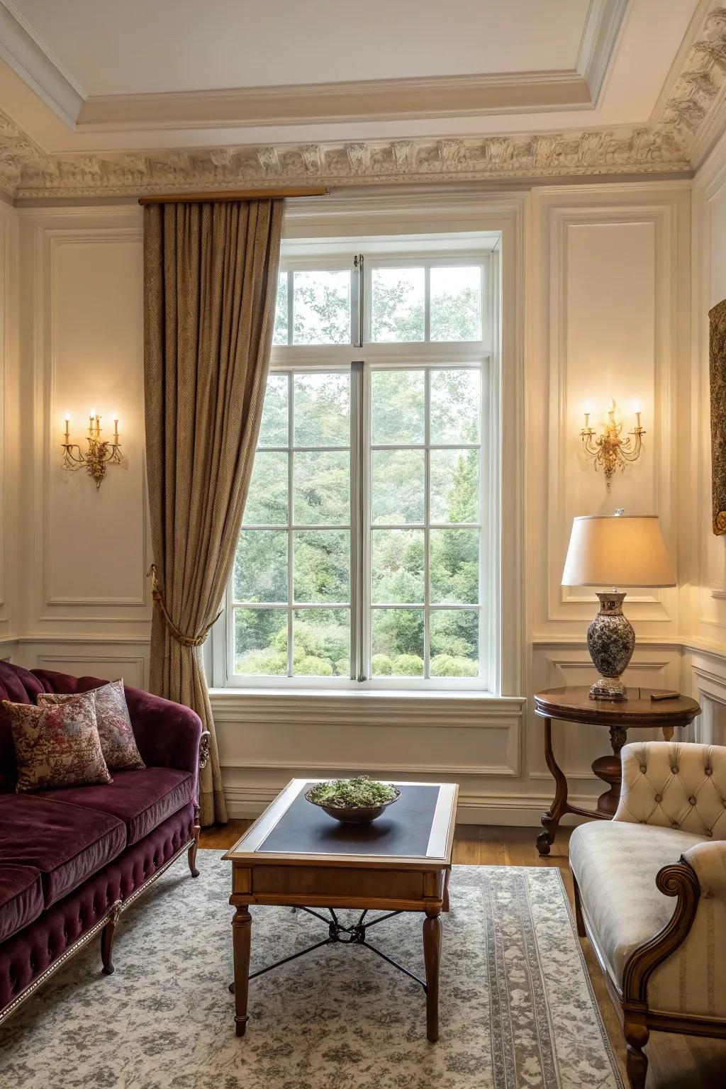 Border molding frames append grace and grandeur.