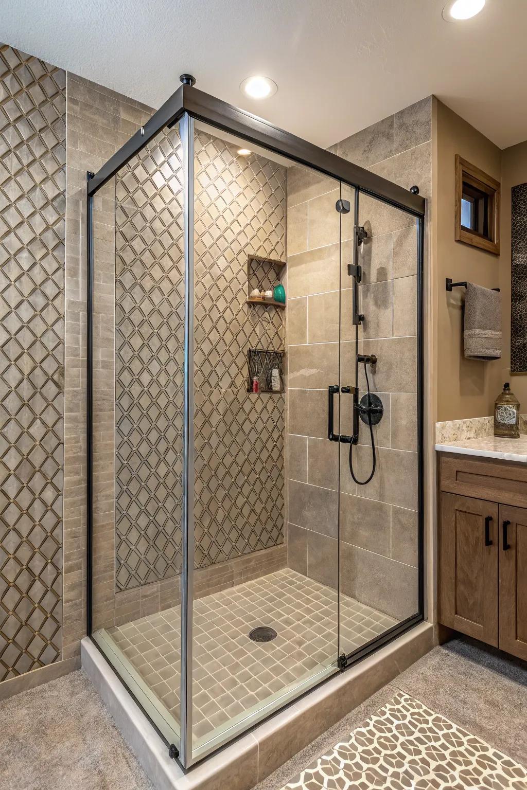 Layered walls add depth and visual interest.