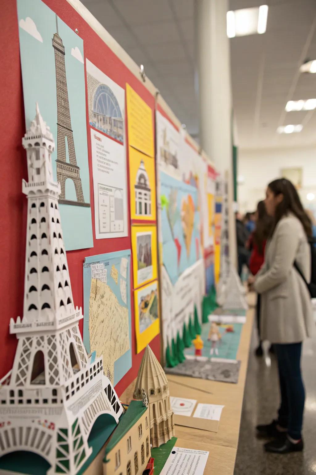 Three-dimensional elements make the board visually striking.