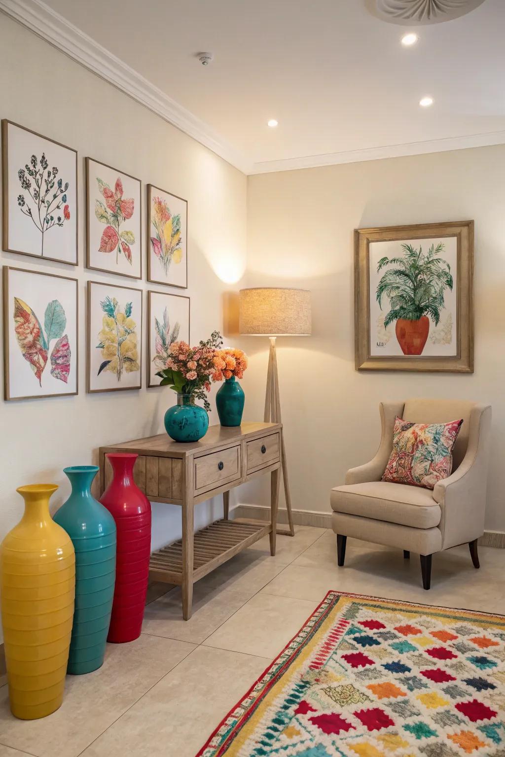 Vibrant decor breathes life into the aesthetic.