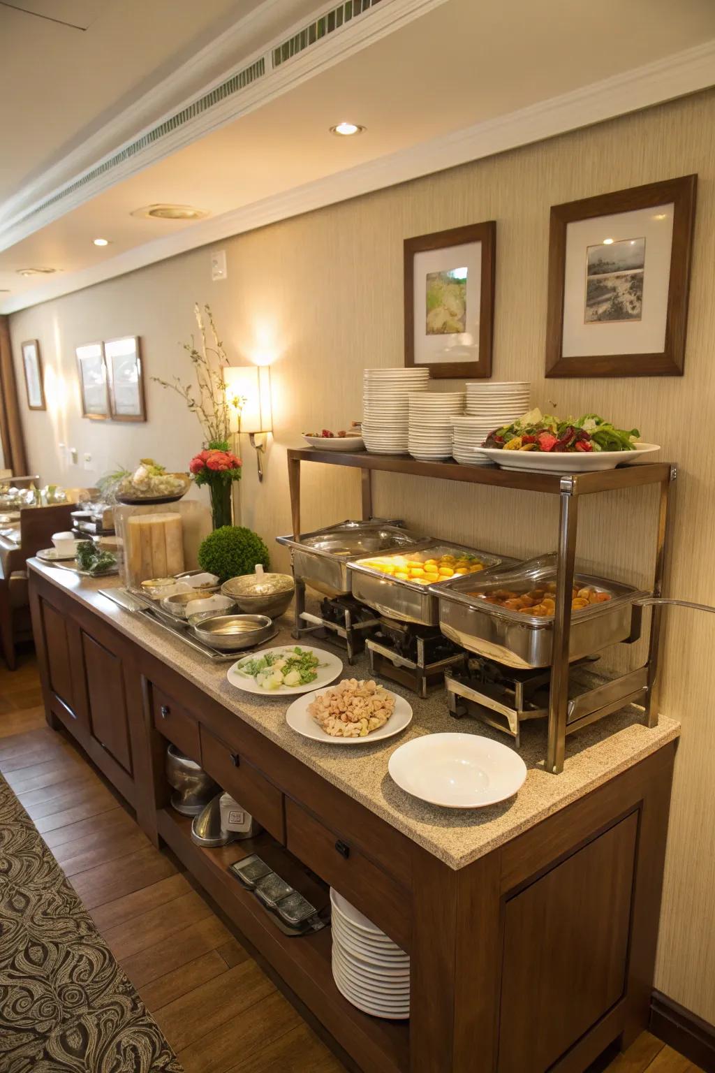Your buffet's functionality is improved by smart area management.
