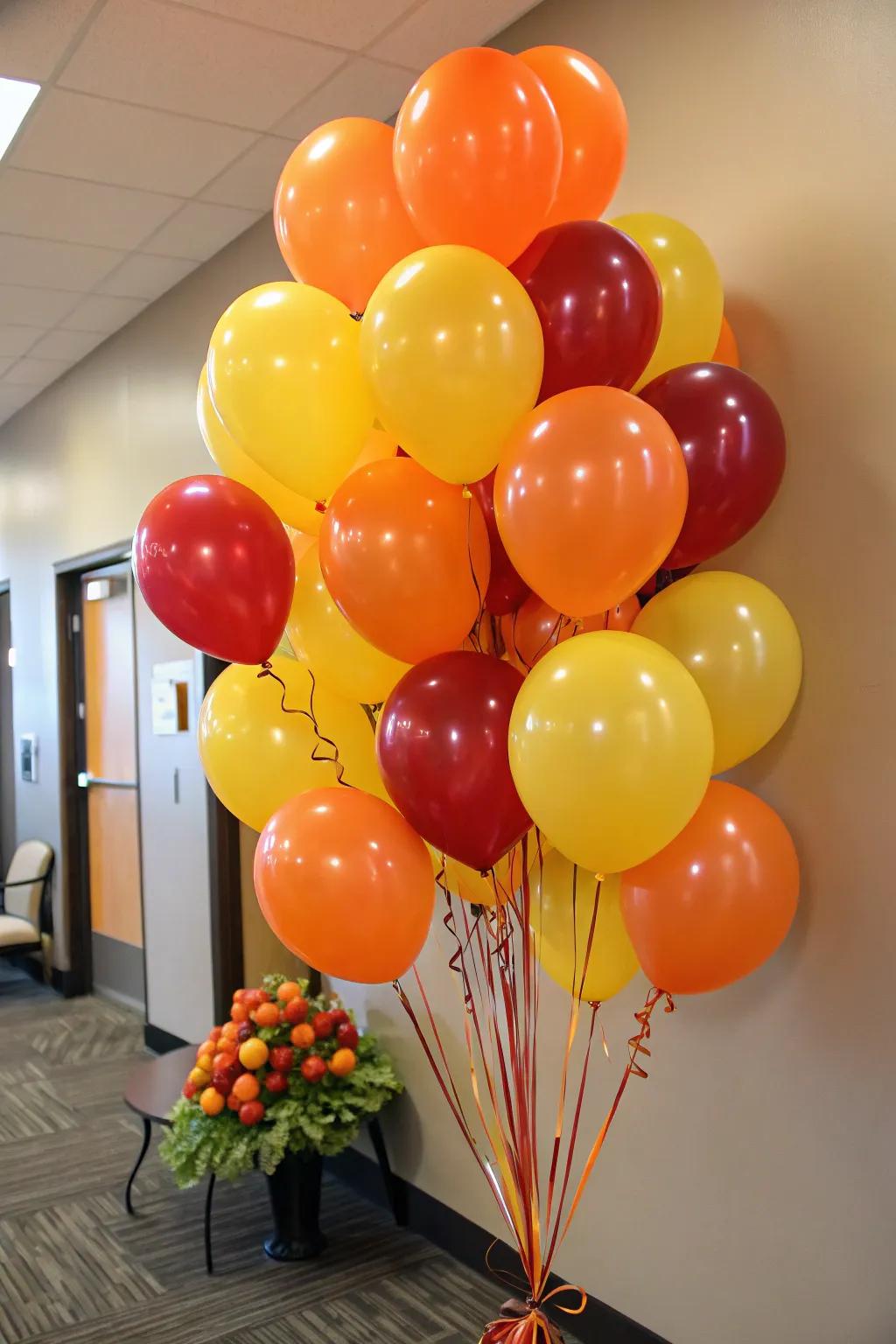 Introduce a whimsical element with aerial sphere arrangements.
