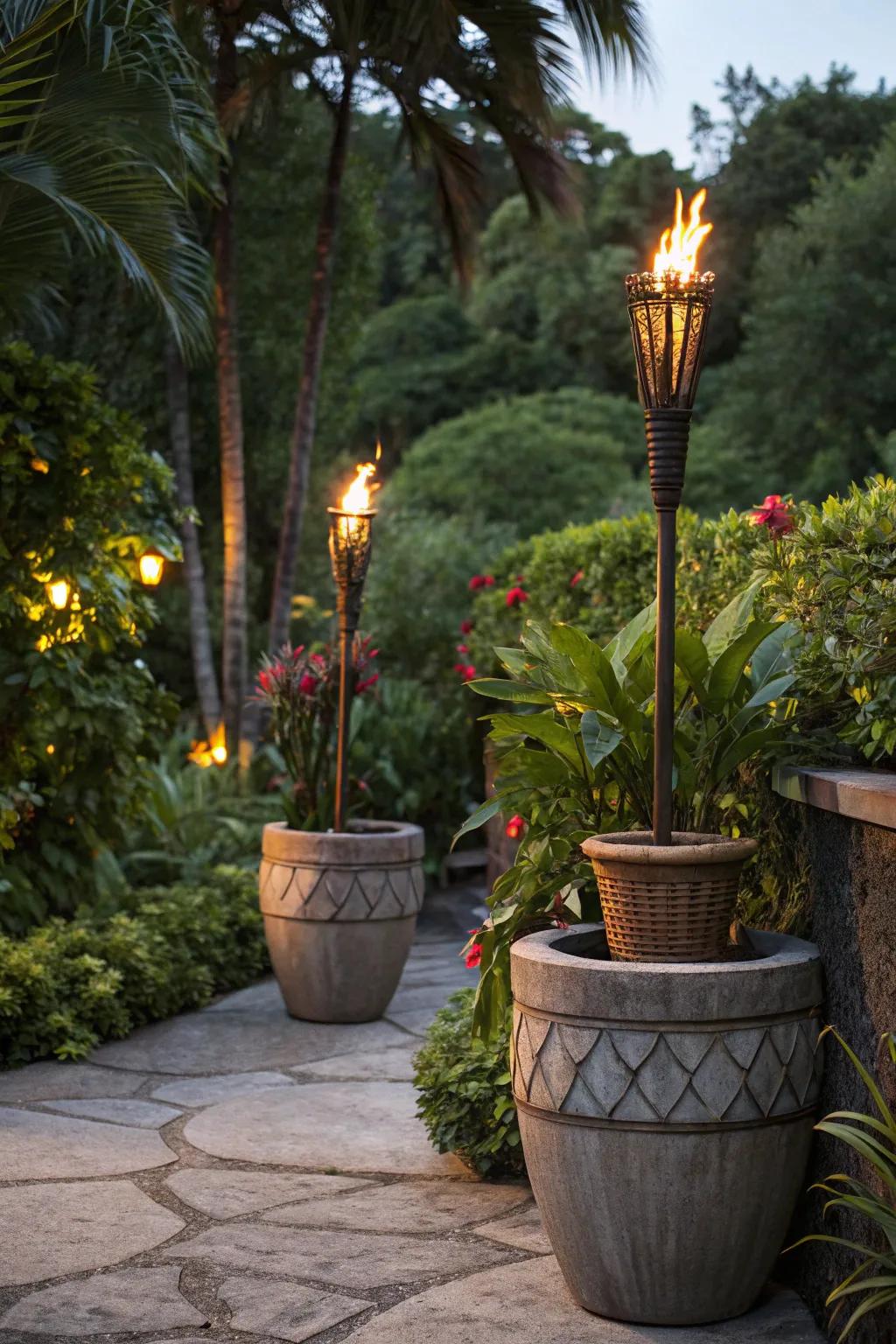 Secure fire poles with chic box bases.