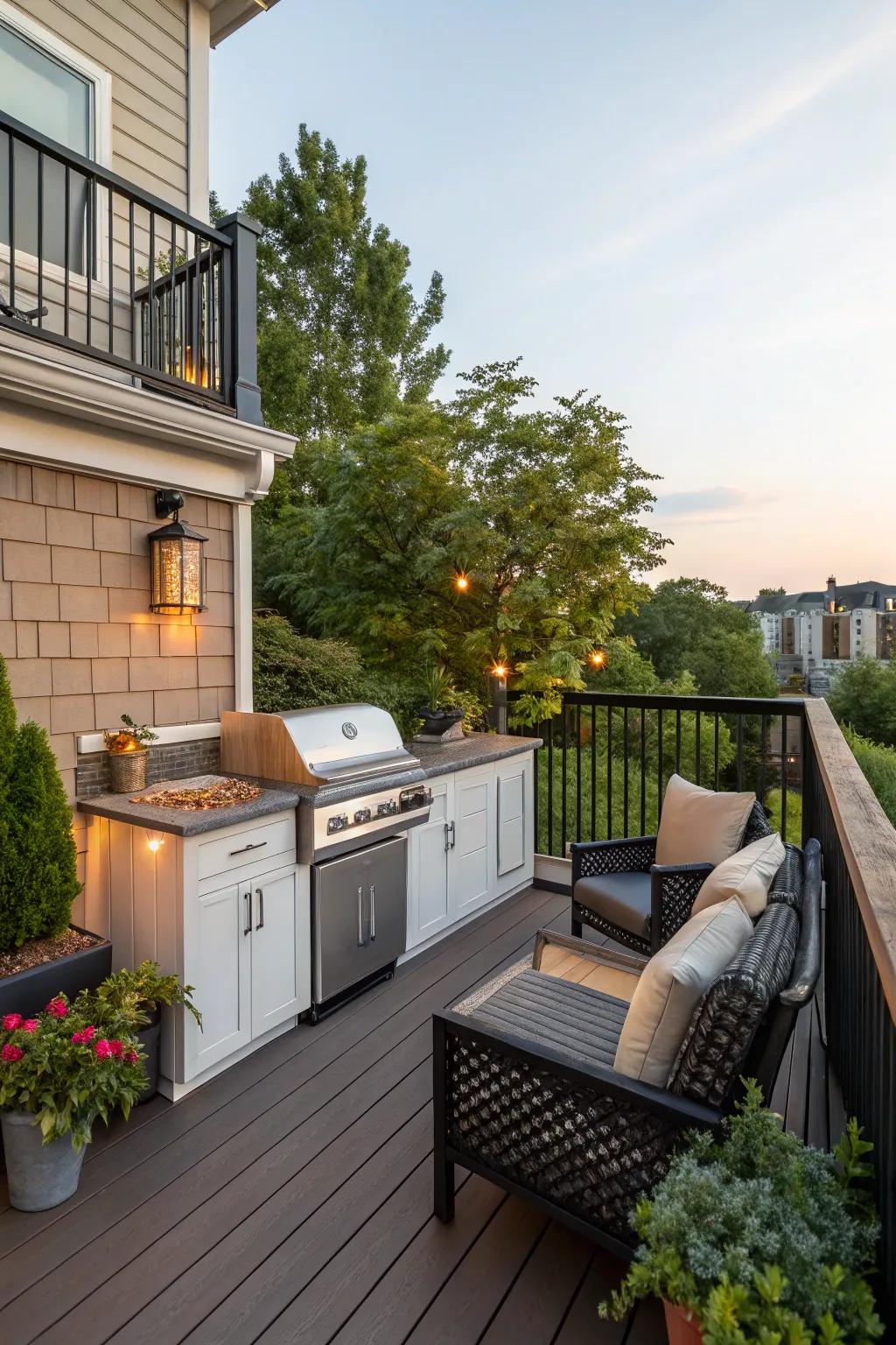 An outdoor kitchen has the potential to transform a deck into a culinary refuge.