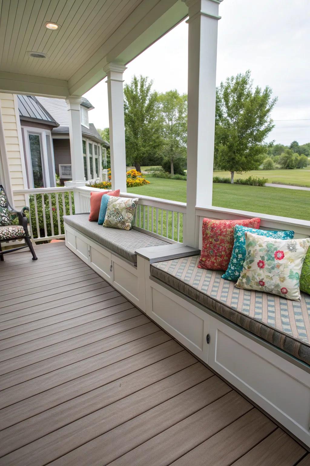 Utilize space with crafted bench seating.