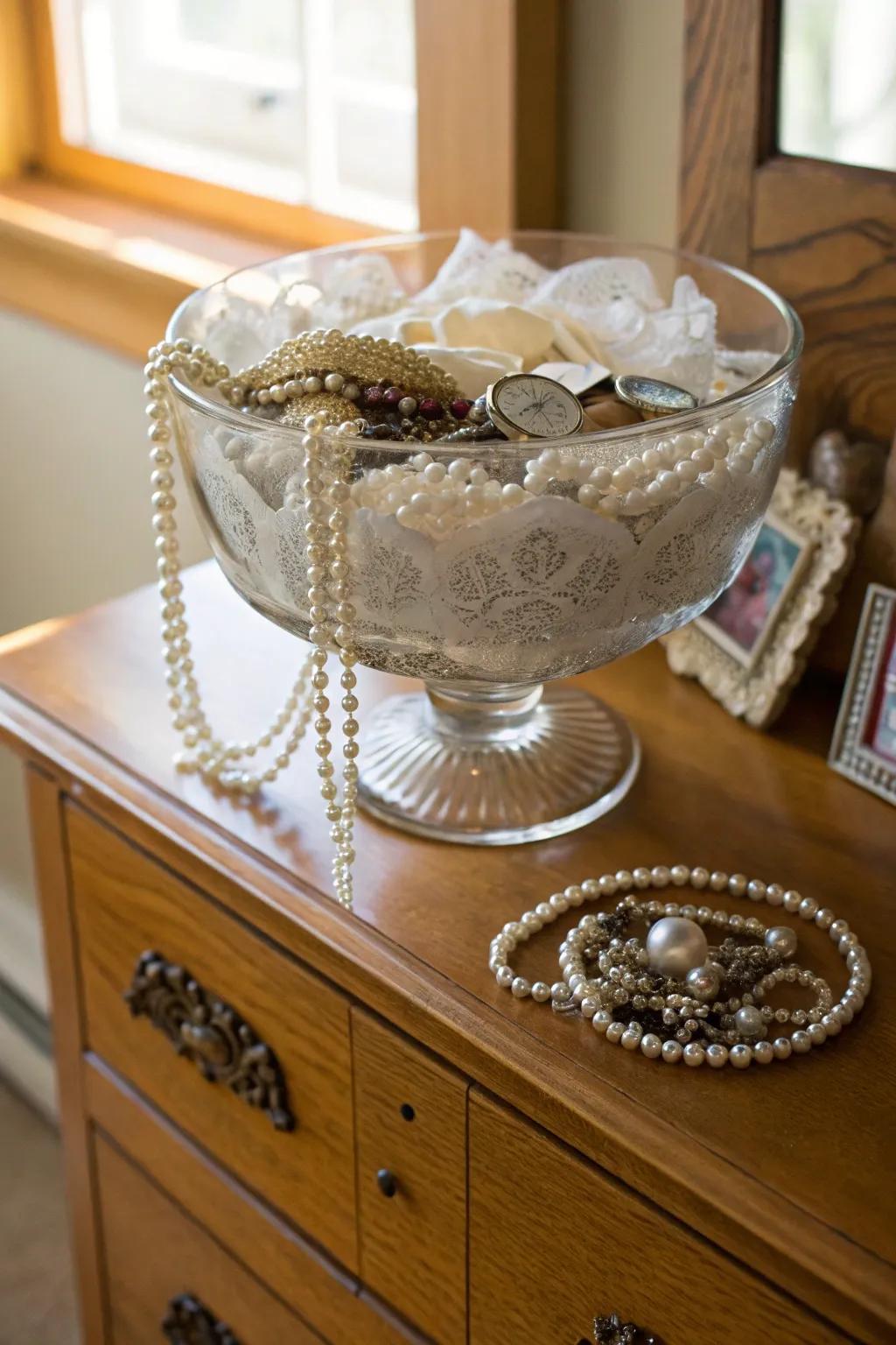 A dessert bowl shows off bygone grace and charm.