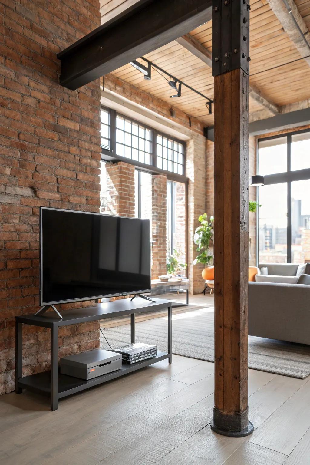 Achieve an urban edge with an urban metal TV surround.