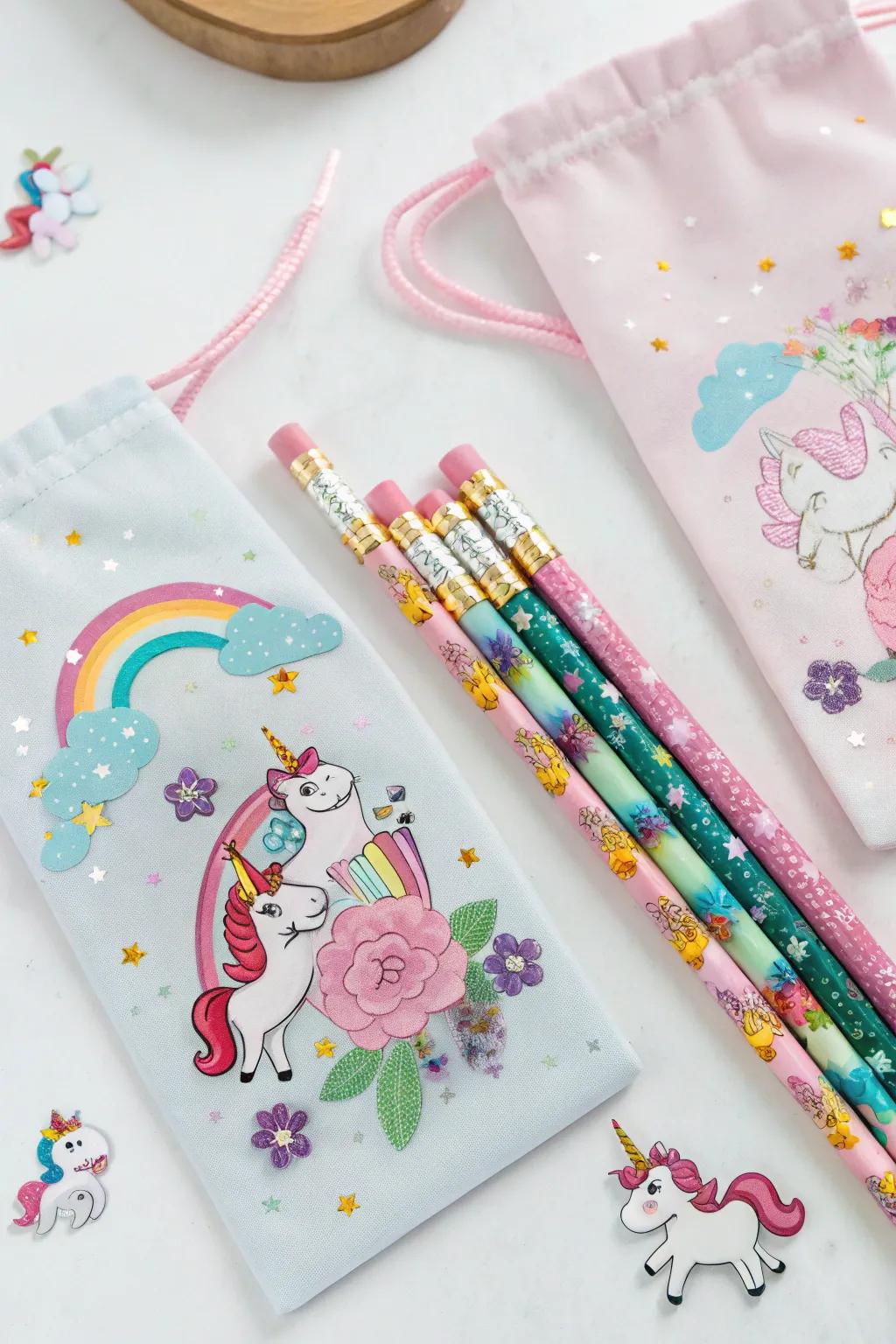 Practical unicorn-themed writing tools for young artists.