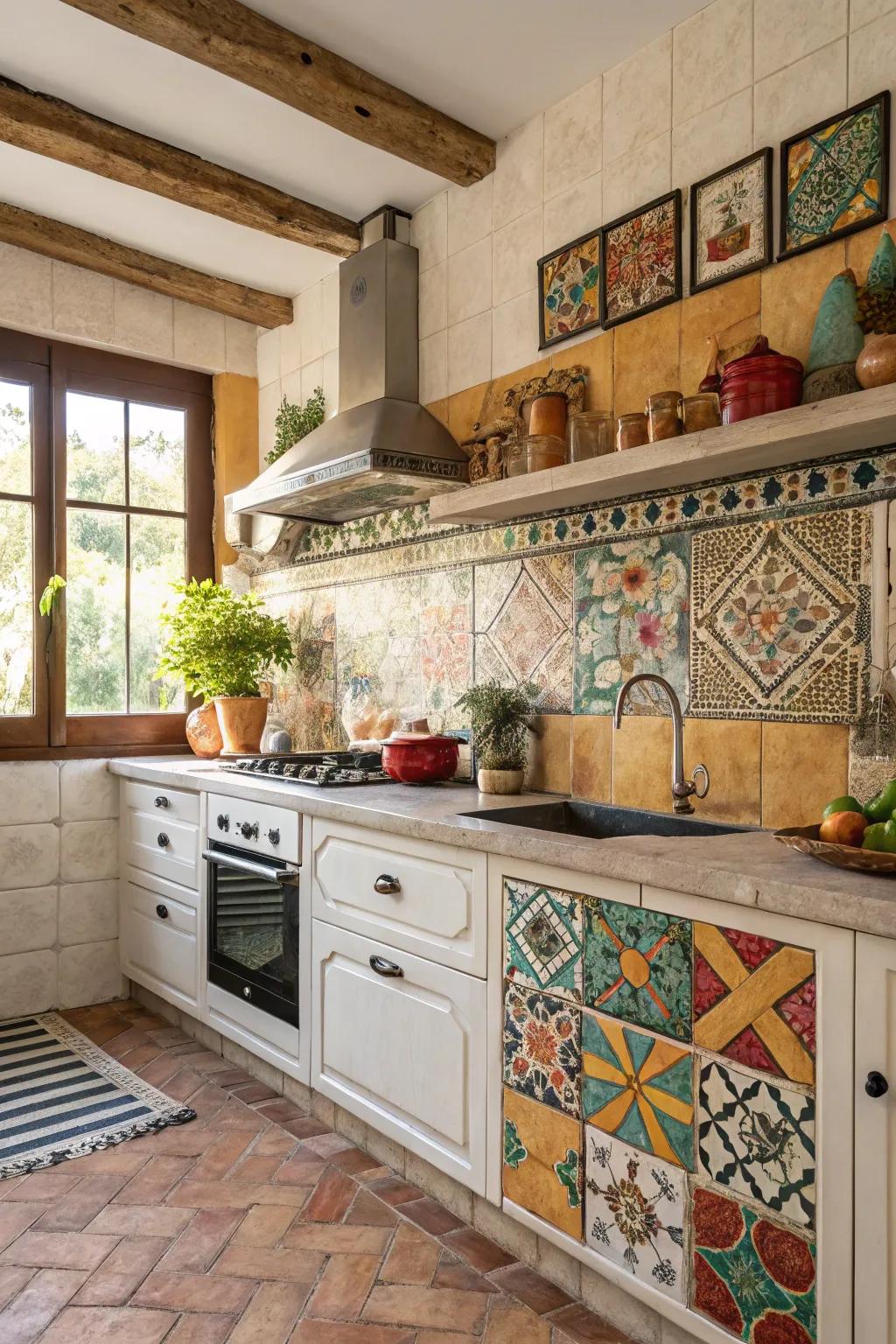 Create a unique patchwork using a mixed blend.