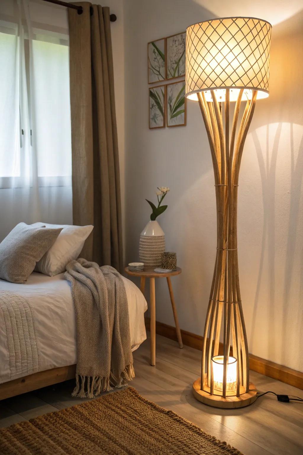 Embrace sustainability with a cane lamp.