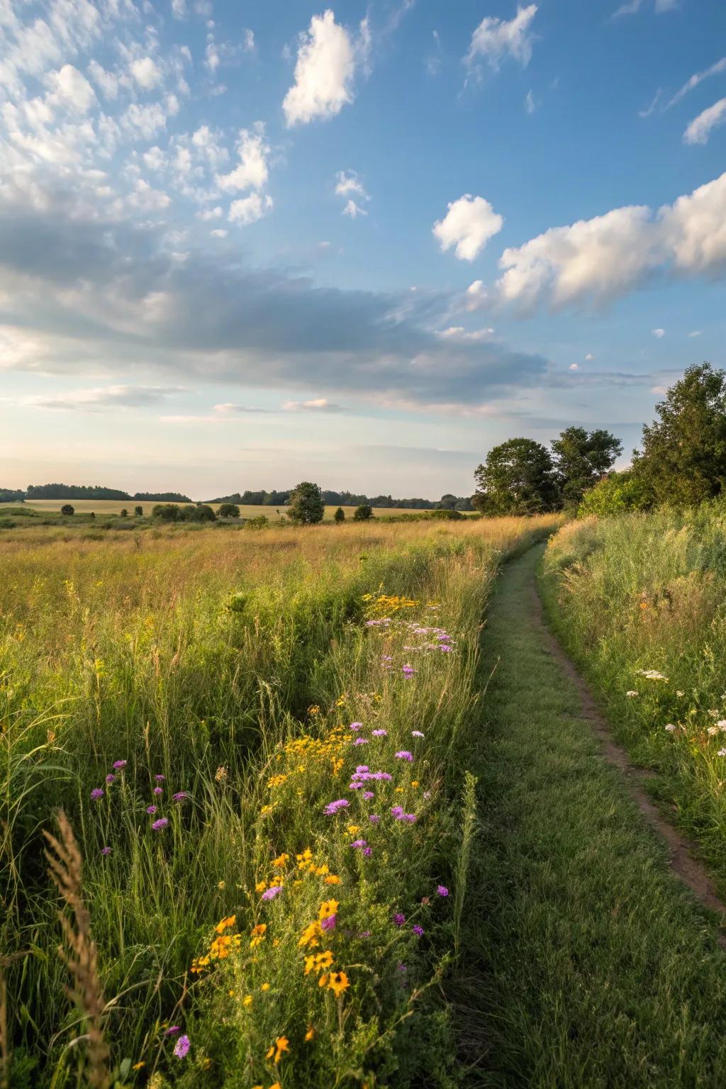 Cut paths offer a simple and natural way to navigate open grassy areas.