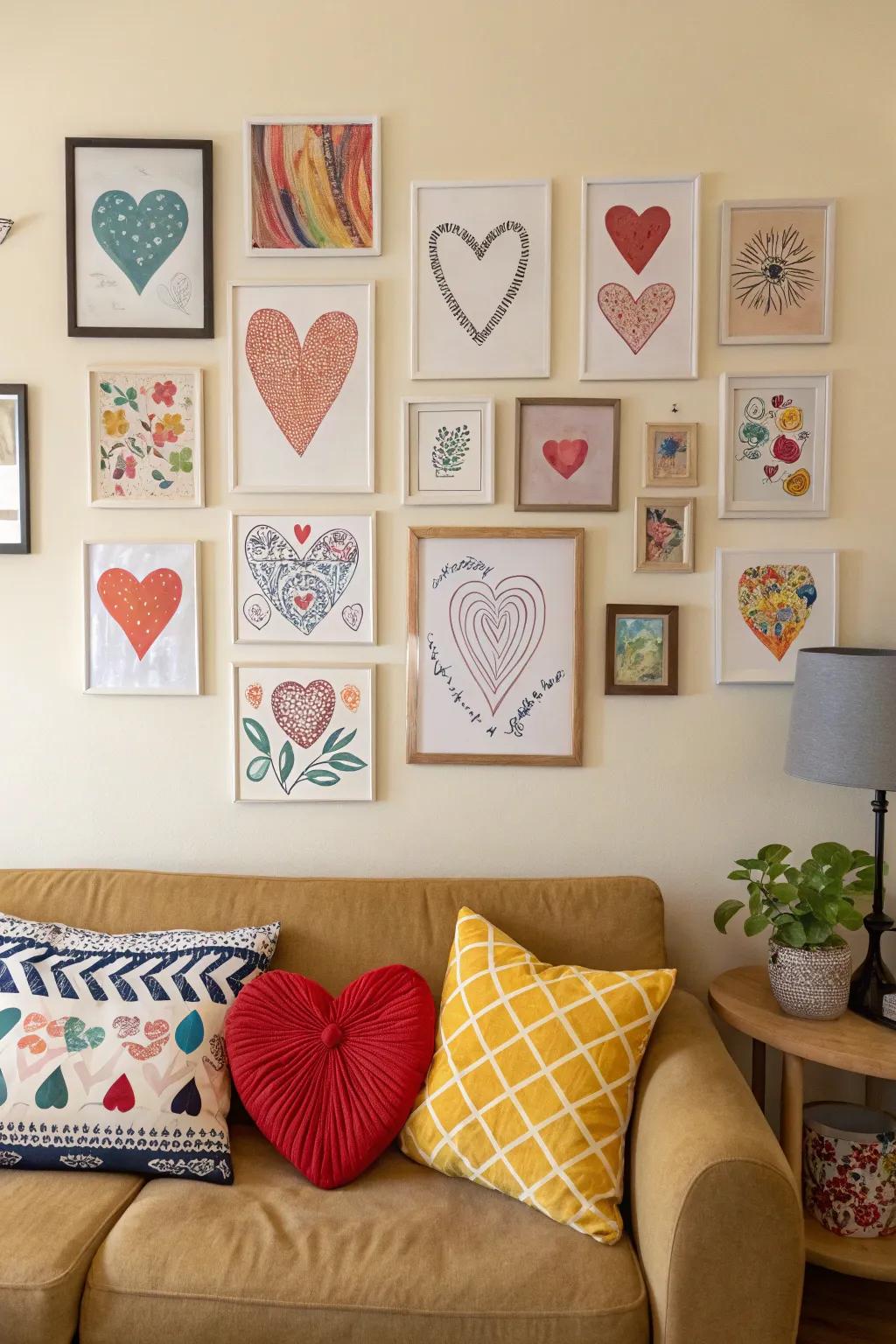 Accentuate with heart-inspired wall decorations for Valentine's Day.