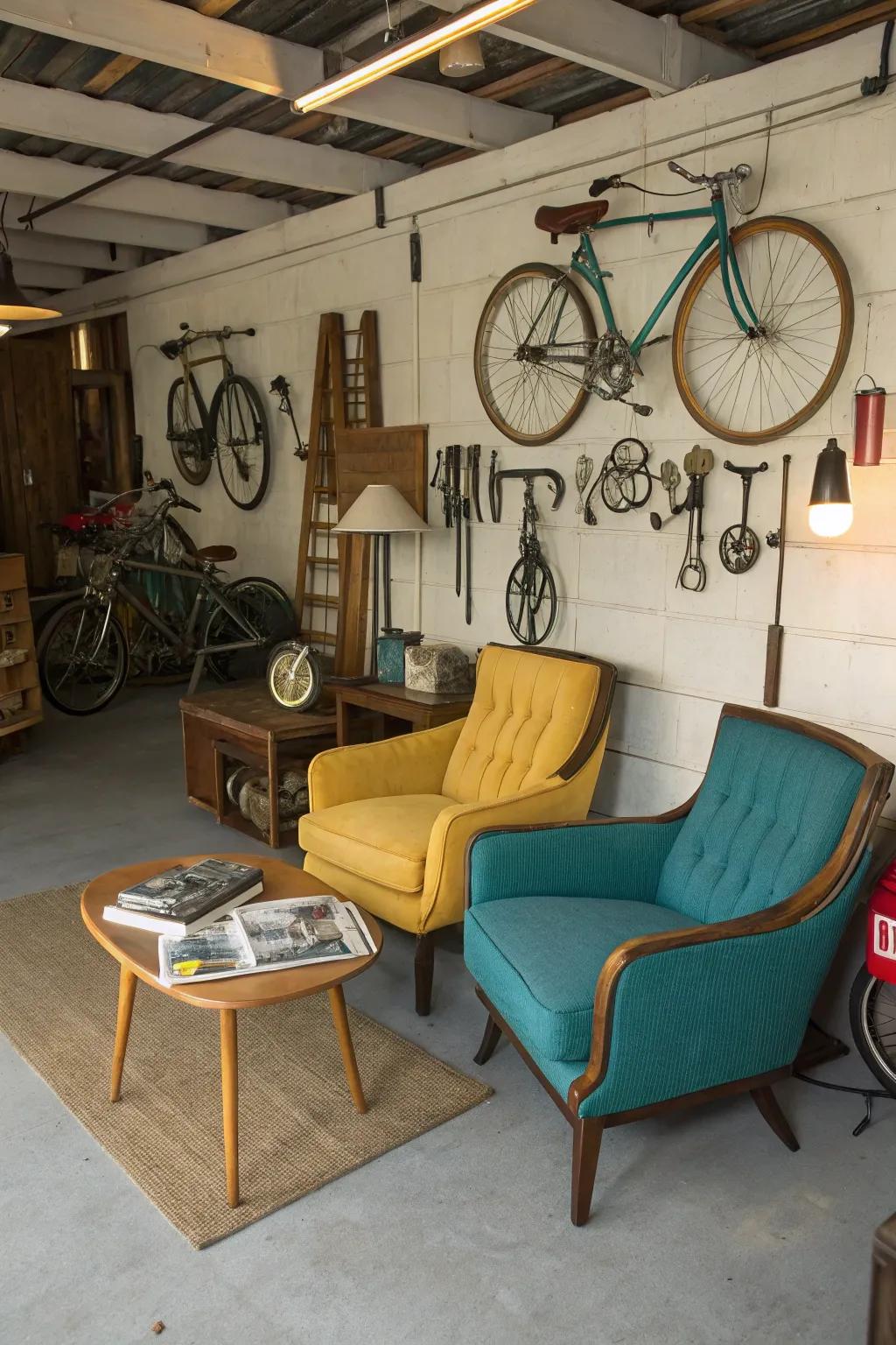 A snug seating zone provides an excellent location for unwinding.