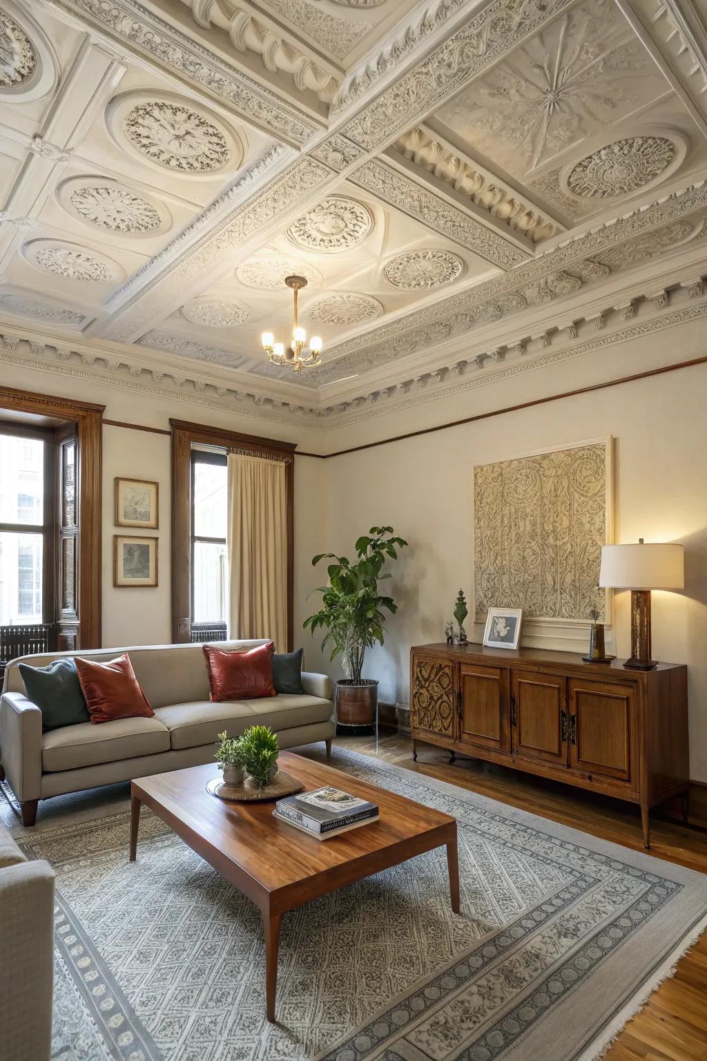 Ceiling details add an elegant finishing touch to your room.