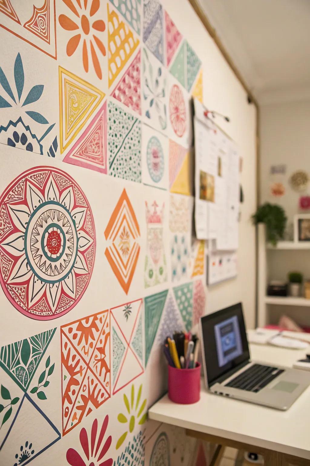 Wall sketches offer a dynamic and changeable decor option.