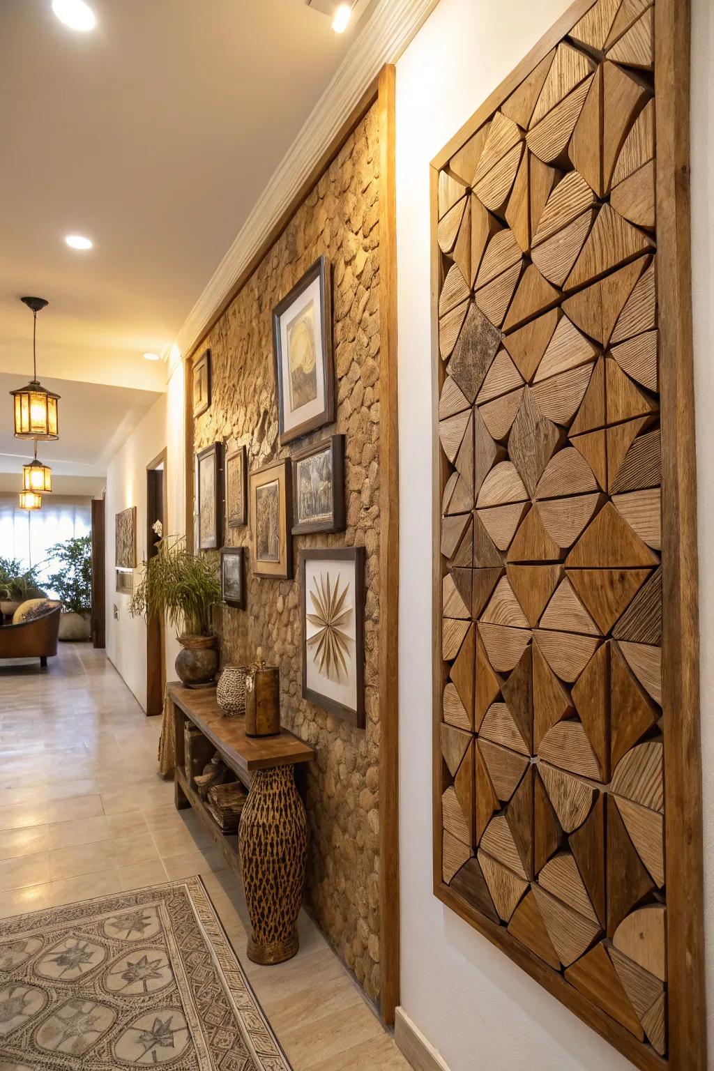 Design unique art with timber mosaics.