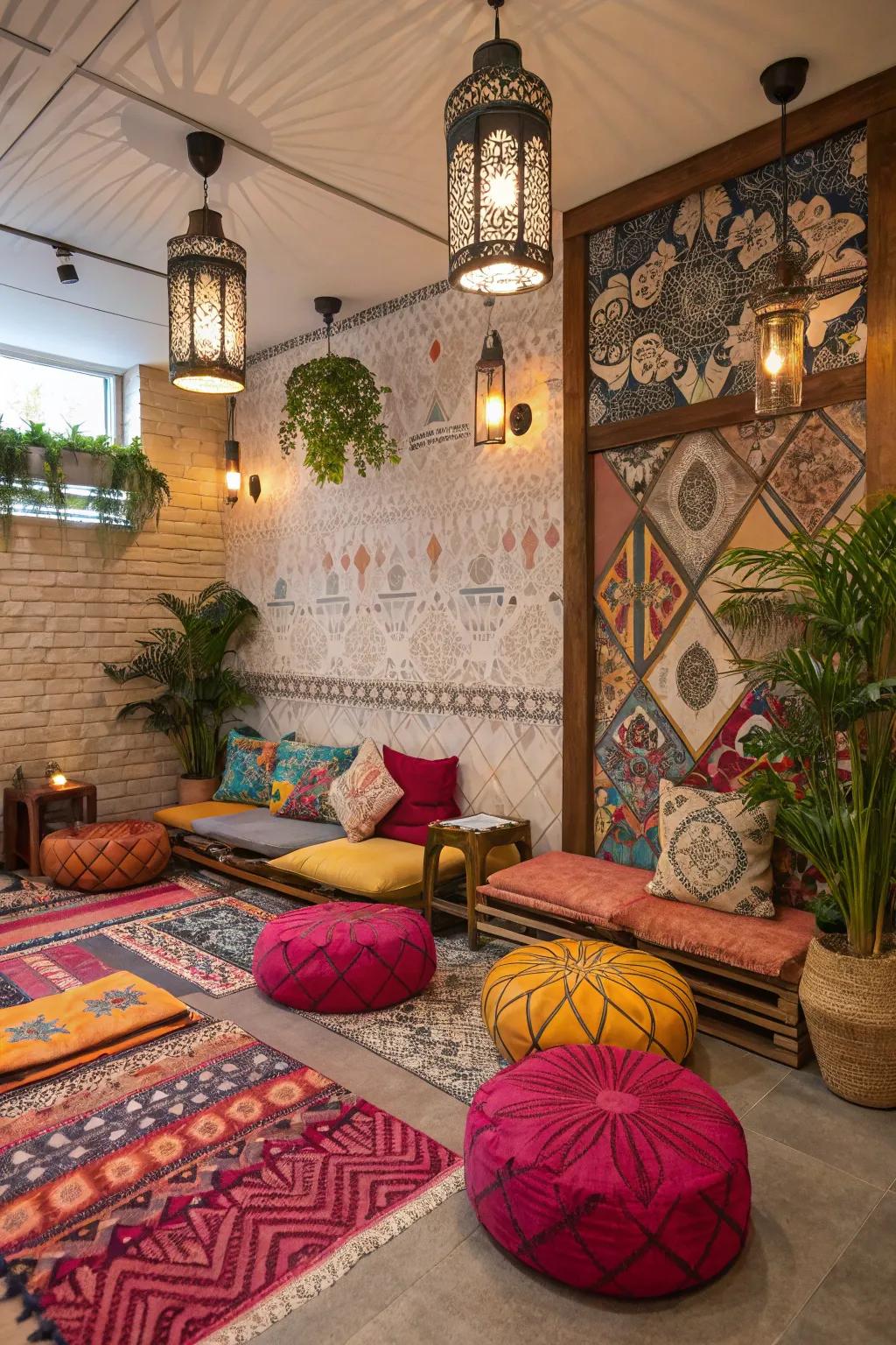 Varied patterns make cozy vibes.