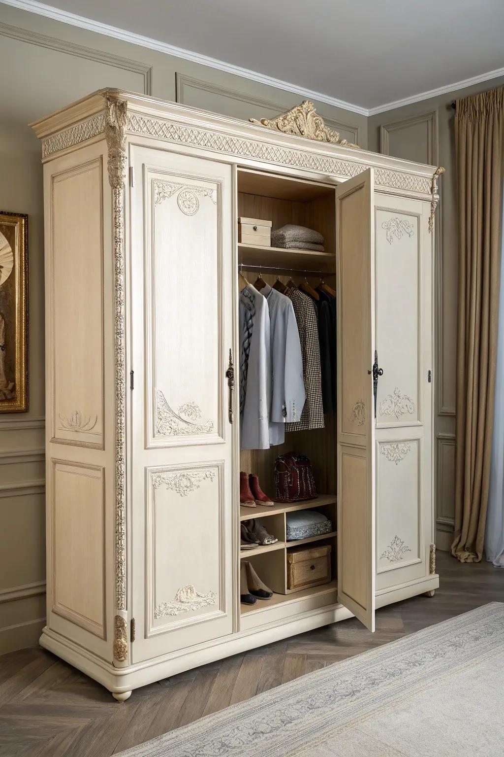 A wardrobe with a secret door for added intrigue.