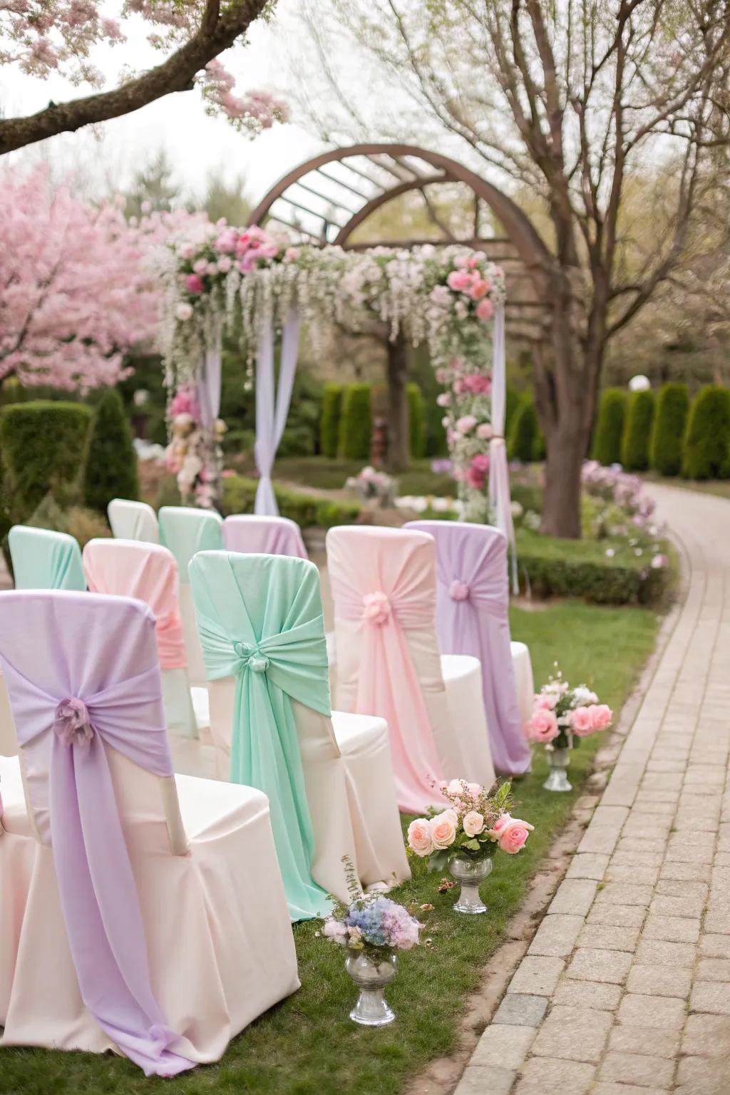 Gentle hues fashion a dreamy ambiance for spring weddings.