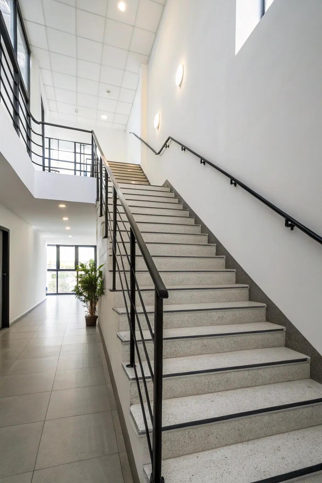 Understated elegance accentuates the organic charm of this staircase.