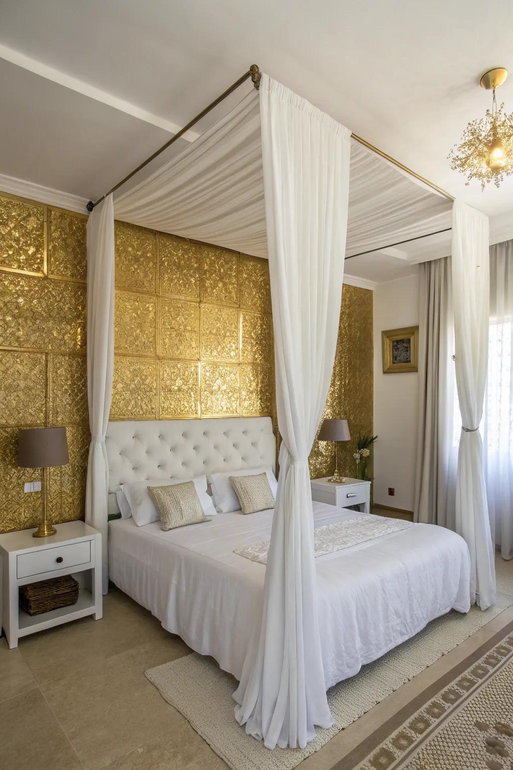 A showcase wall imparts bold focus and depth.