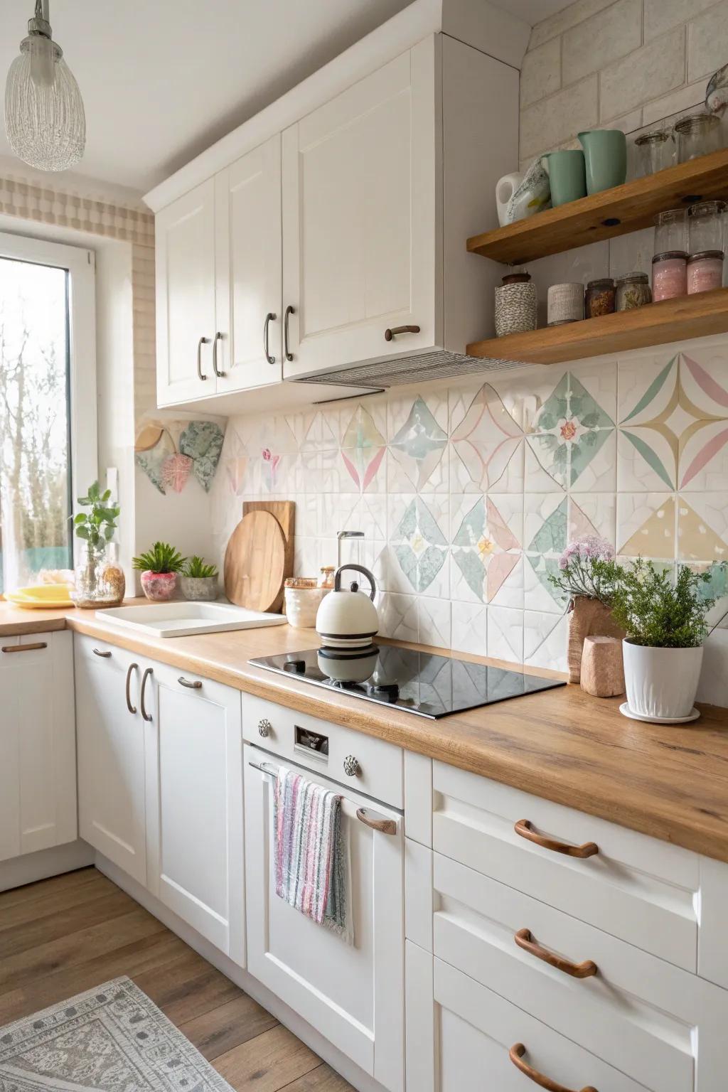 Pale touches bringing warmth to the white space.