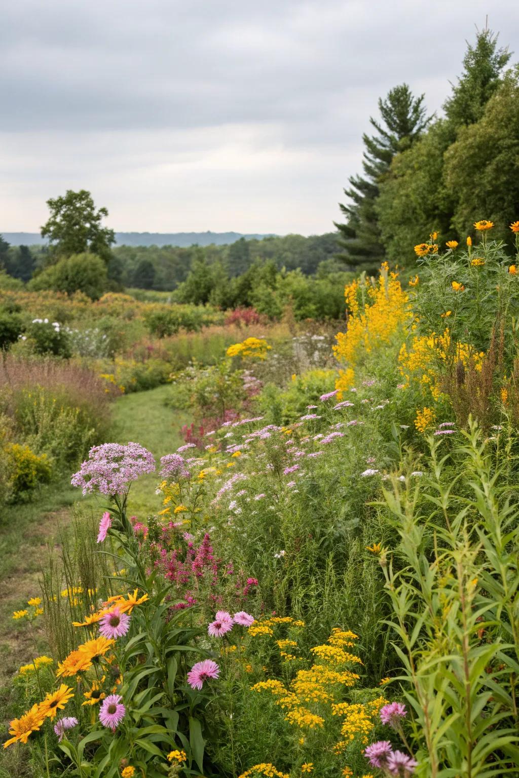 Seasonal wildflower displays offering dynamic beauty.