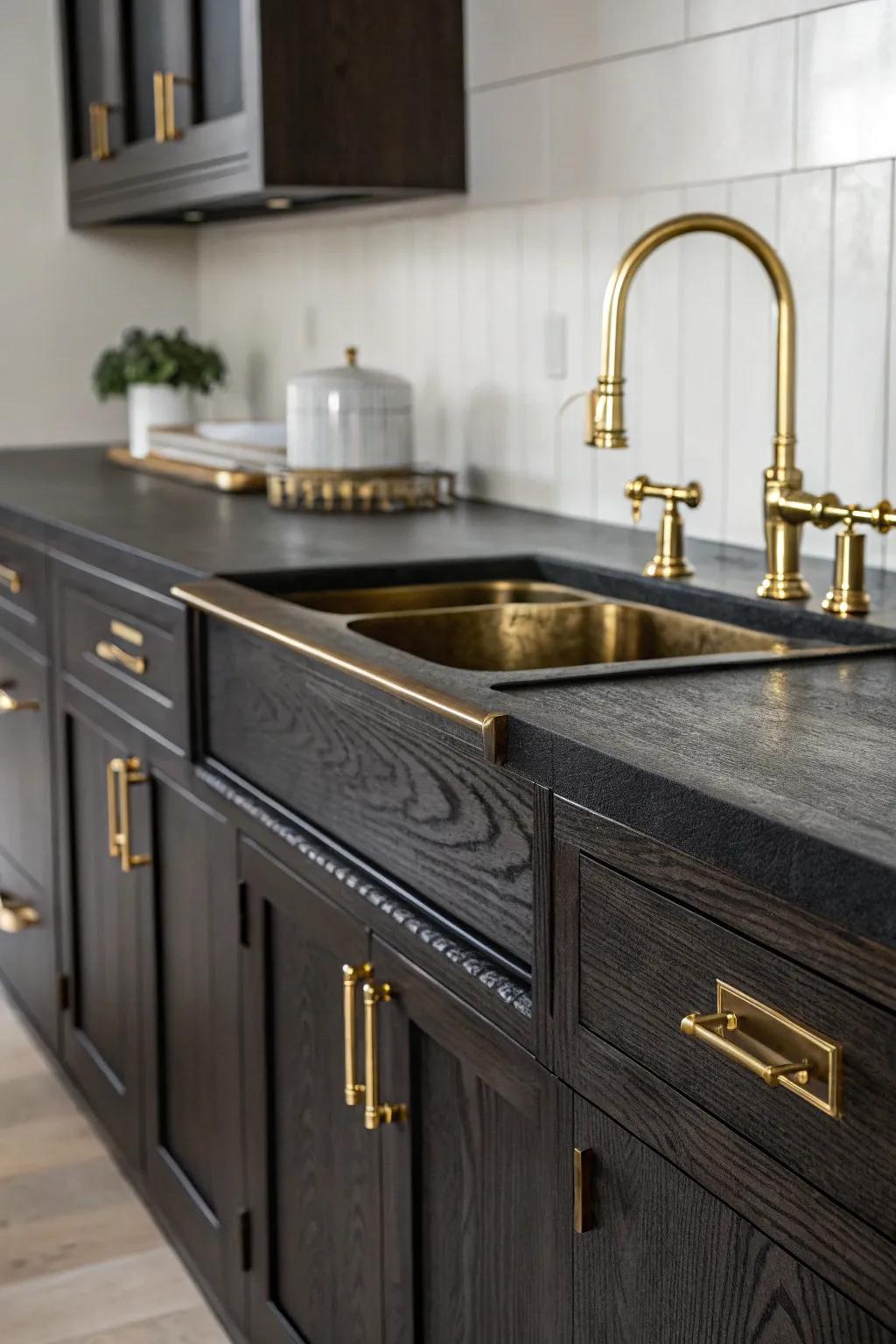 A bold blackened finish for an attention-grabbing cooking area statement.