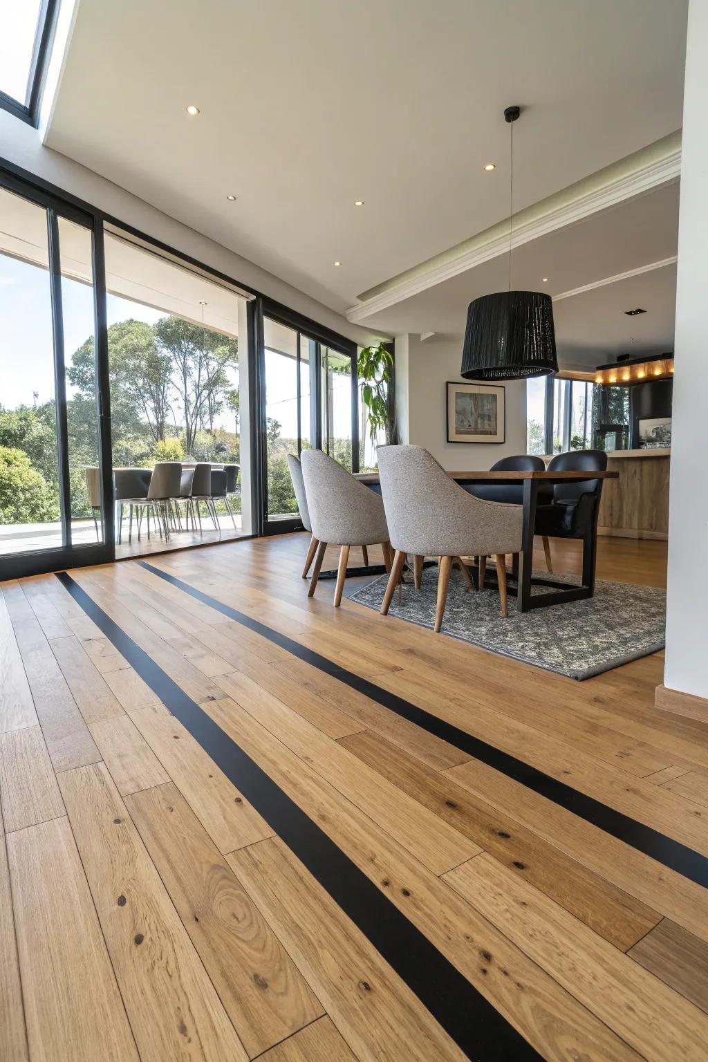 Bold hue tints in perimeters create a statement.