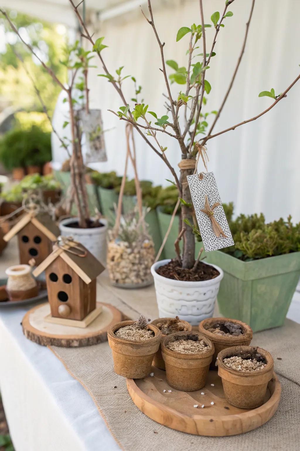 Express gratitude to your guests with forest-inspired party favors.