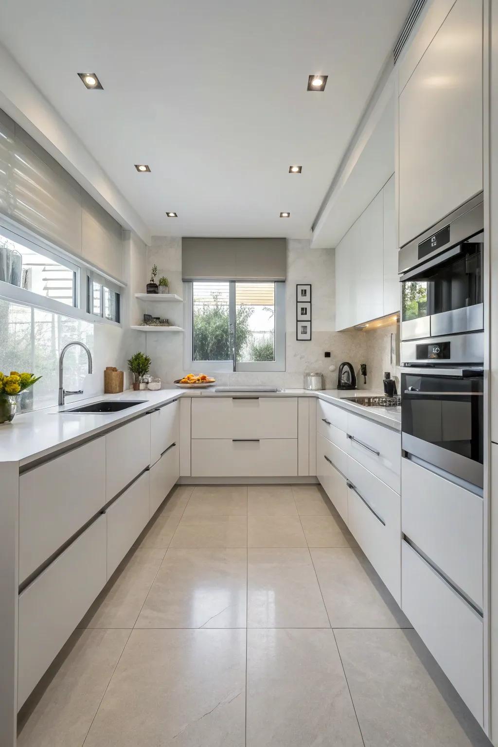 Discreet keeping options maintain a design that is tidy and useful.