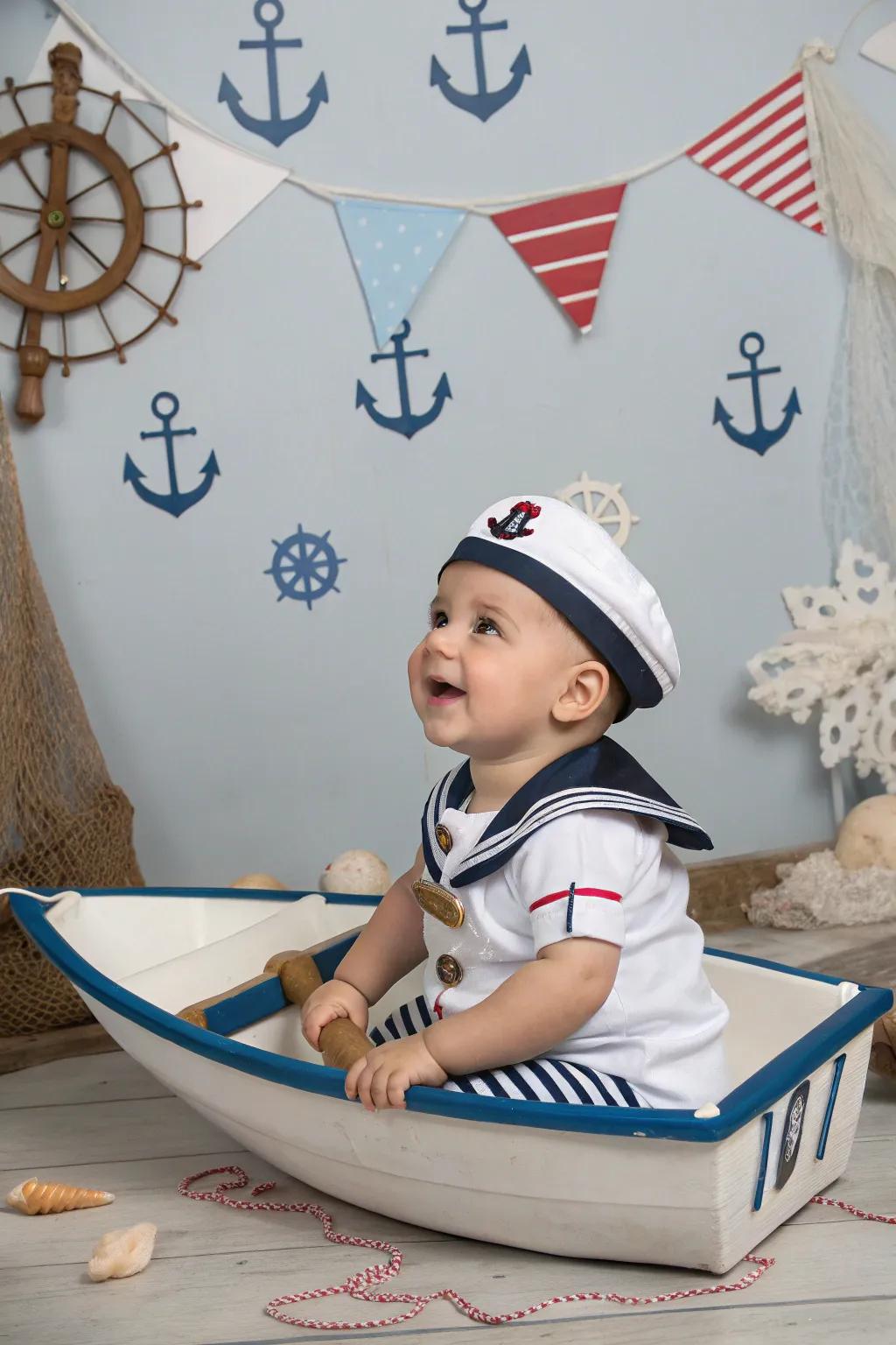 A nautical mariner costume, ideal for Halloween adventures.