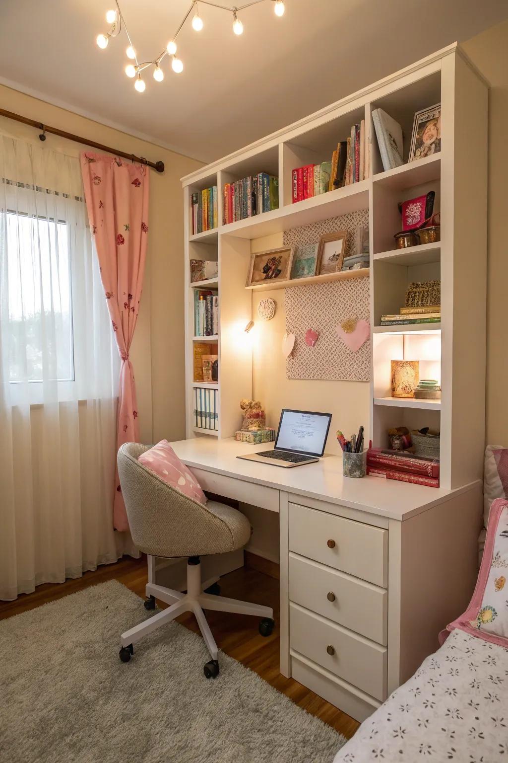 A focused study spot encourages learning and creativity.