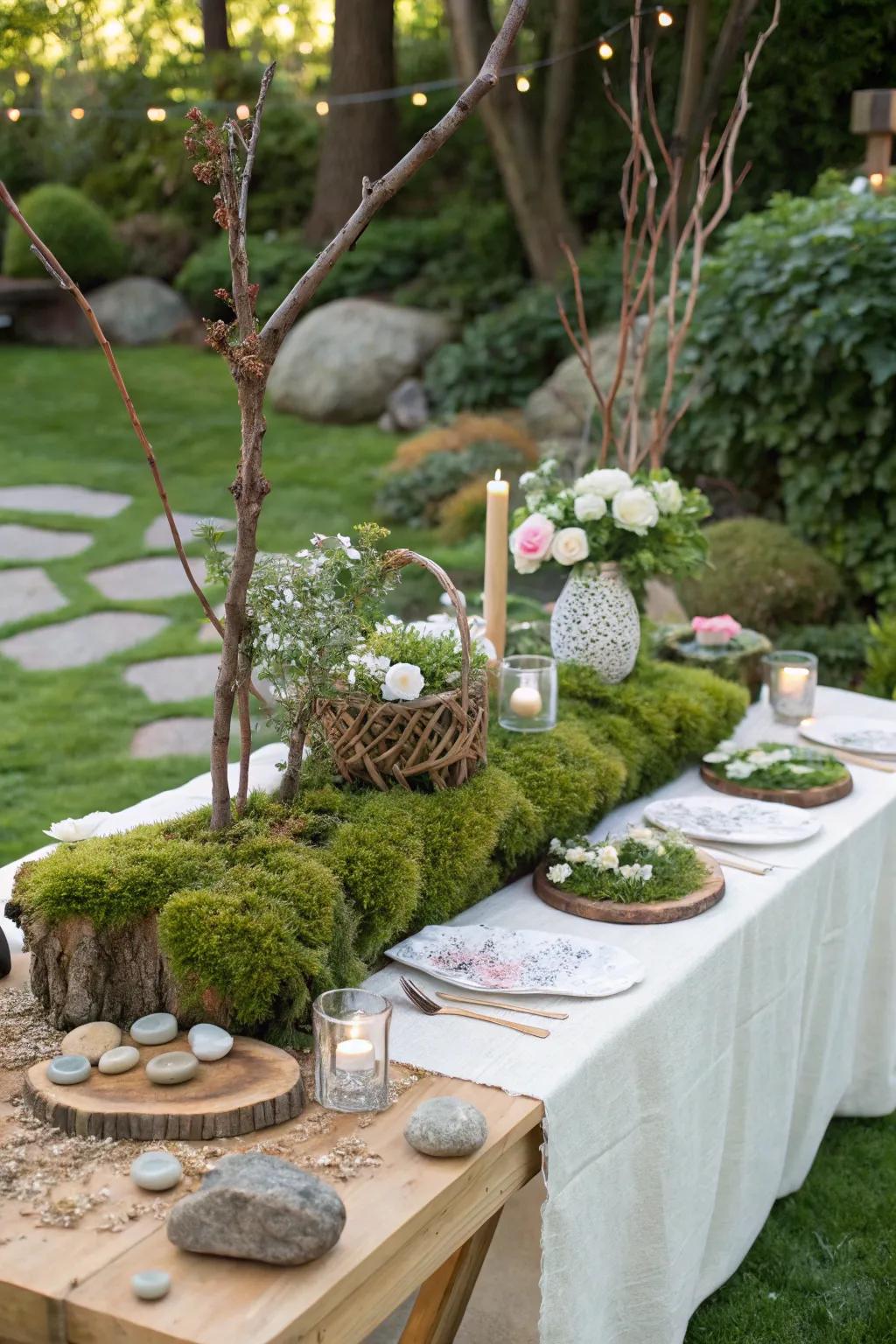 Nature-inspired ornamentation carries the garden onto the table.