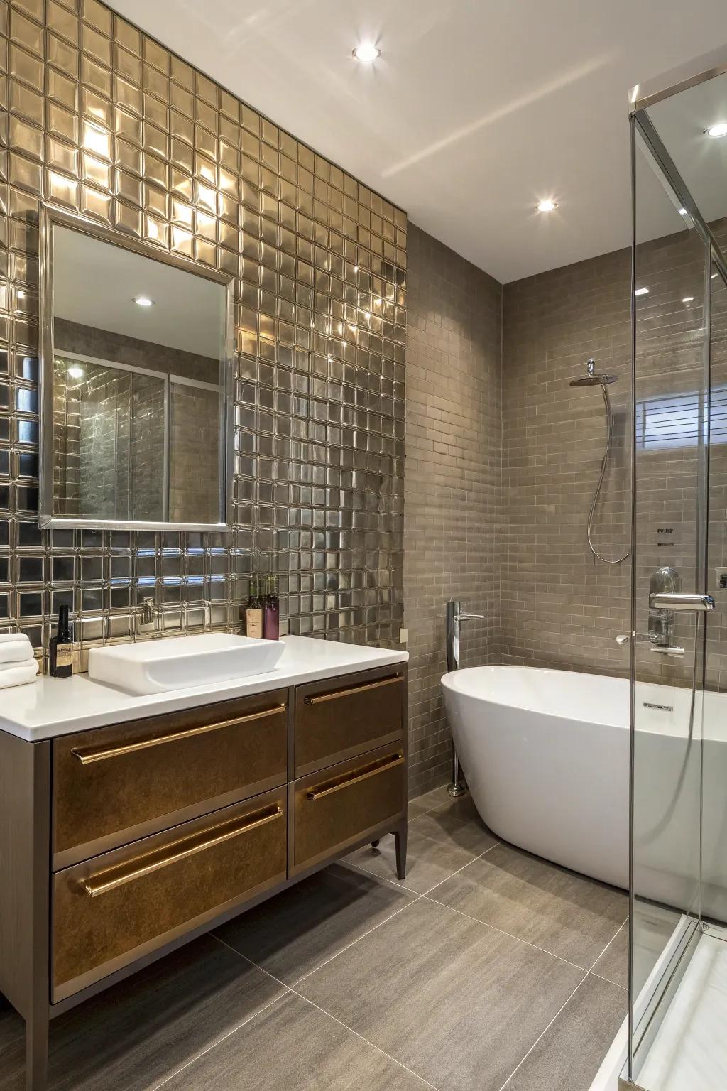 Metallic highlights add a hint of luxury and glamour.