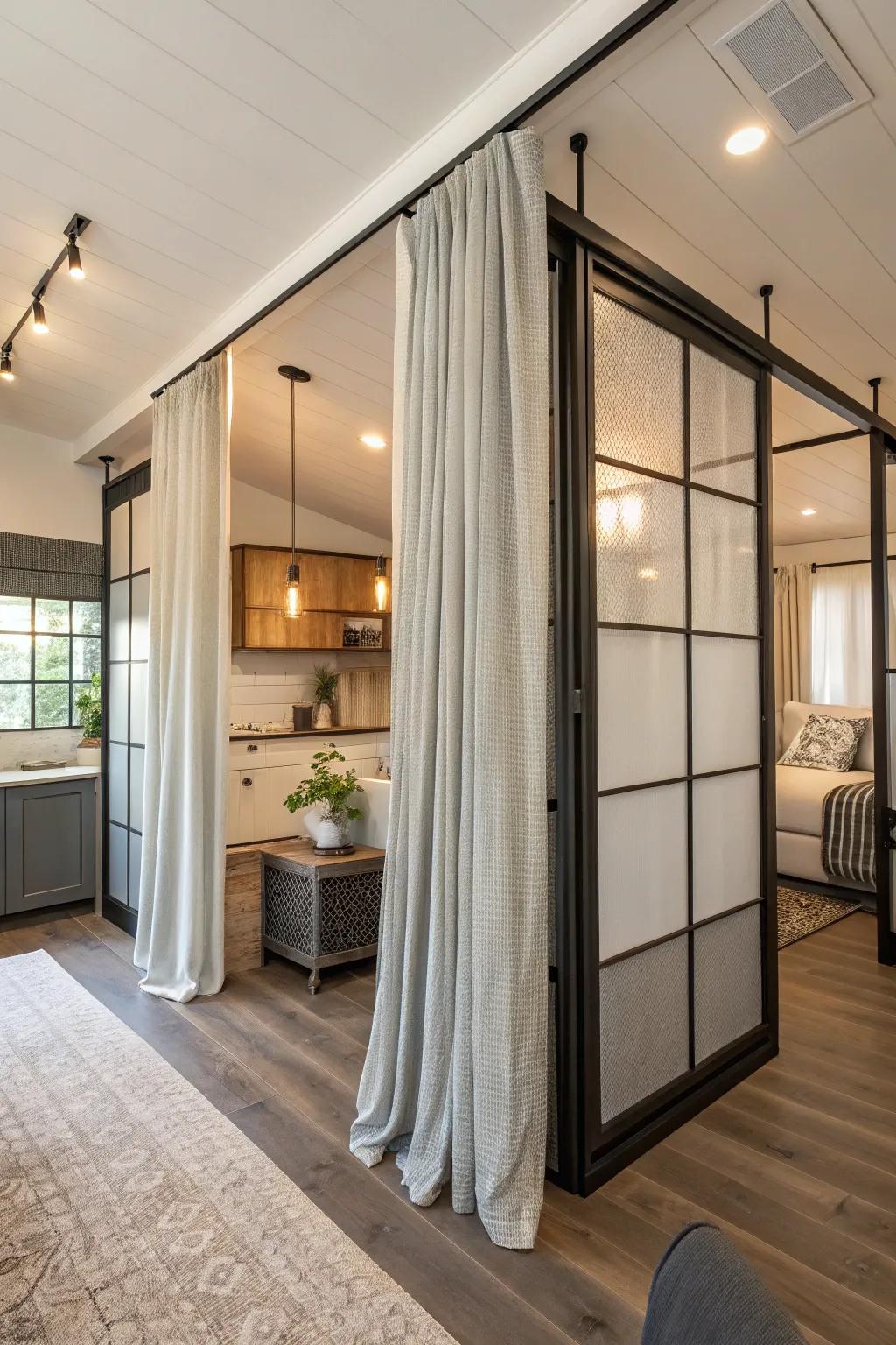 Fashionable screens craft privacy while maintaining a seamless ADU design.