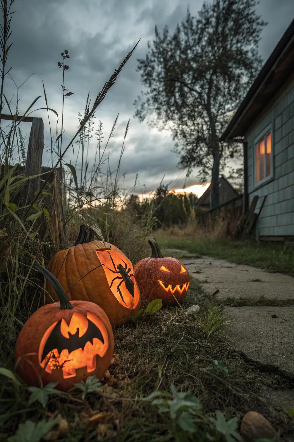 Embrace the spooky spirit through creepy critter sculptures.