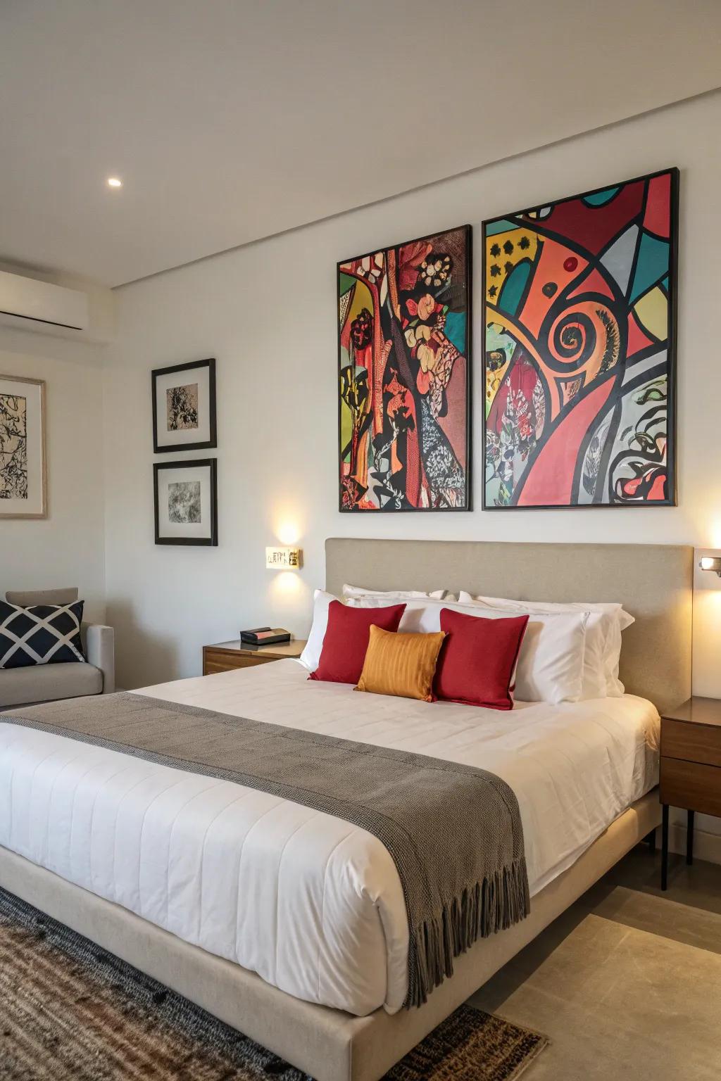 Create a daring statement with abstract art.